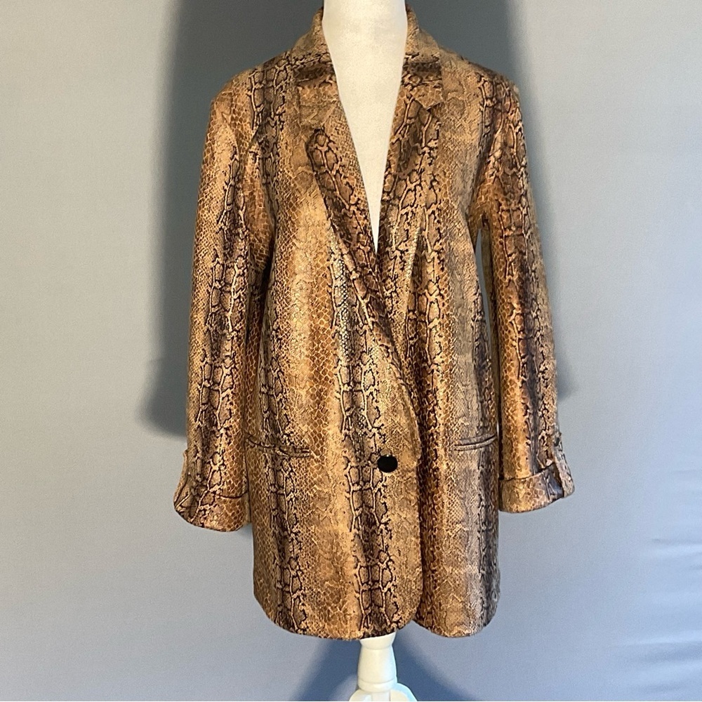 Azara Paris Snakeskin Print Jacket Size S | Edgy Rock Chic Statement - Picture 15 of 16
